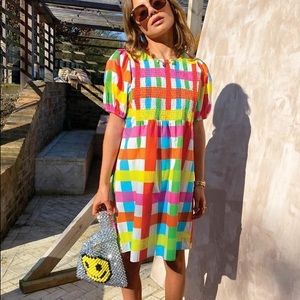 Rainbow Gingham Baby doll dress by never fully dressed